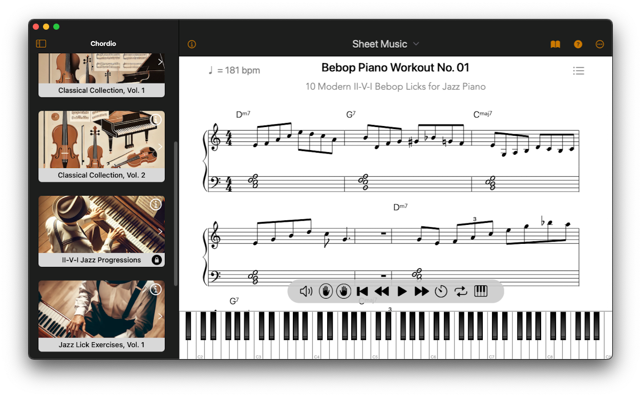 Sheet Music Workspace feature