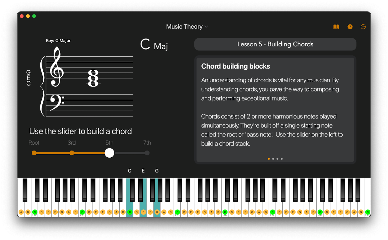 Music Theory Workspace feature